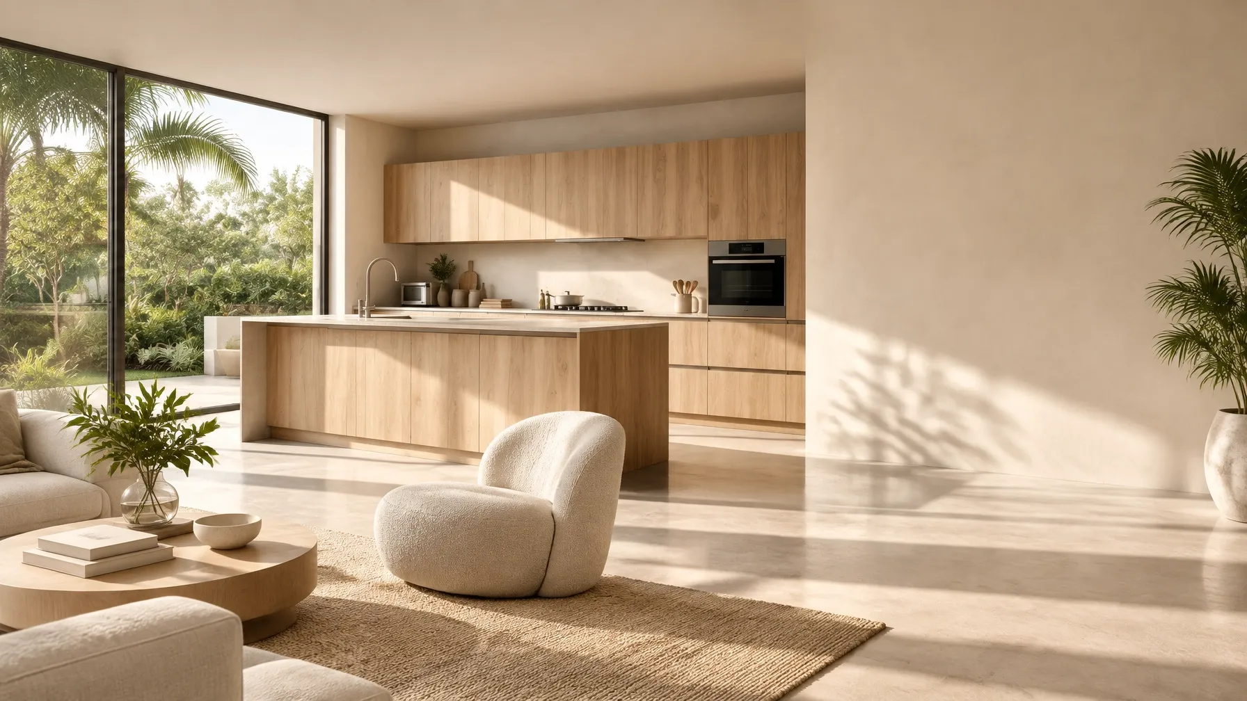 Sunlit, welcoming South Florida home interior